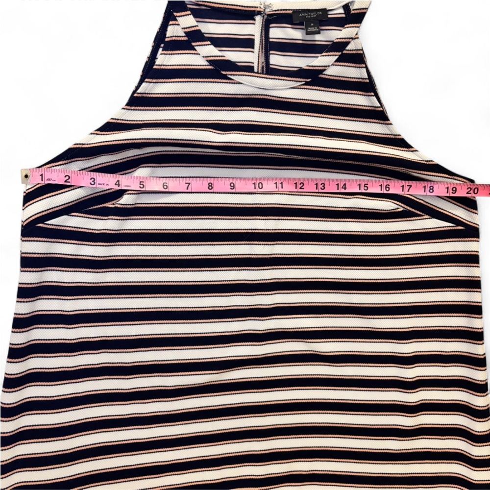 Ann Taylor Size 14 Black and White Striped Dress Sleeveless - Picture 5 of 6